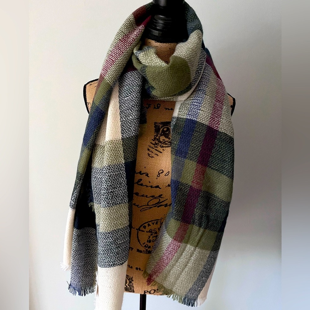 Sole Society Plaid Scarf One Size